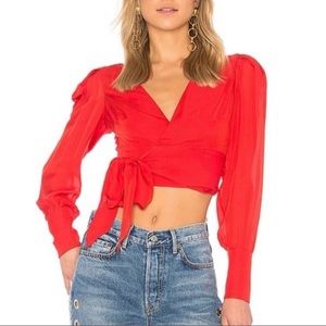 LPA red crop top blouse